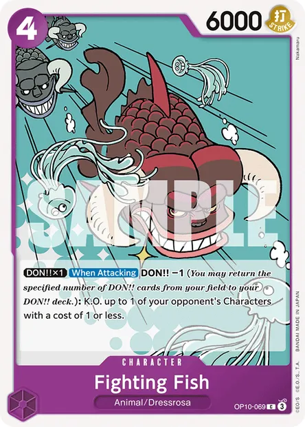 Fighting Fish, One Piece card OP10-069 — ROYAL BLOOD set