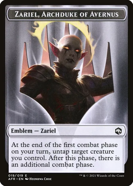 Zariel, Archduke of Avernus Emblem, carte Magic TAFR 19 — extension Adventures in the Forgotten Realms Tokens