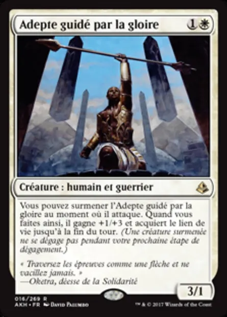 Adepte guidé par la gloire, carte Magic AKH 16 — extension Amonkhet