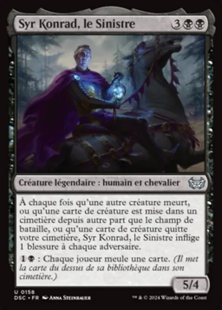 Syr Konrad, le Sinistre, carte Magic DSC 158 — extension Duskmourn: House of Horror Commander