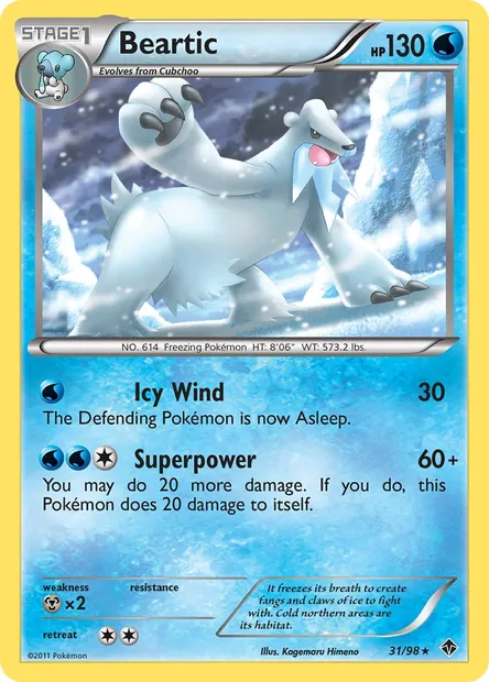 Beartic, Pokémon card EPO 31 — Emerging Powers set