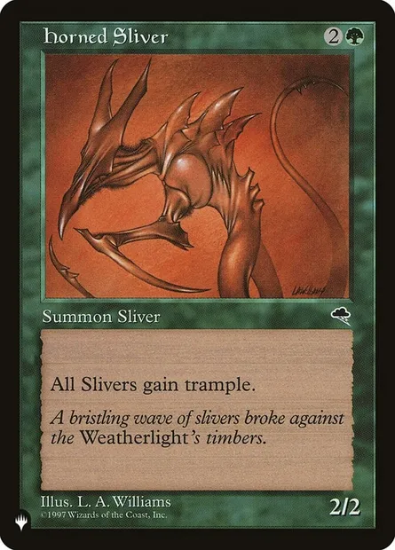 Horned Sliver, Magic card PLST TMP-234 — The List set