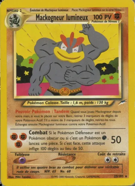 Mackogneur lumineux, carte Pokémon NDE 25 — extension Neo Destiny