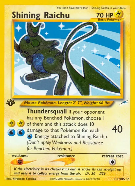 Shining Raichu, Pokémon card NDE 111 — Neo Destiny set