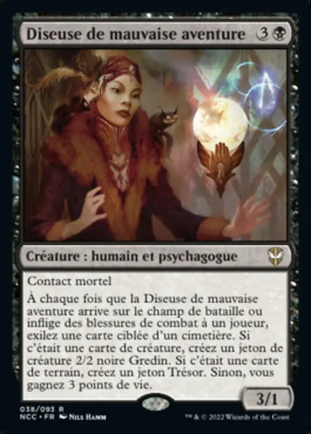 Diseuse de mauvaise aventure, carte Magic NCC 38 — extension New Capenna Commander