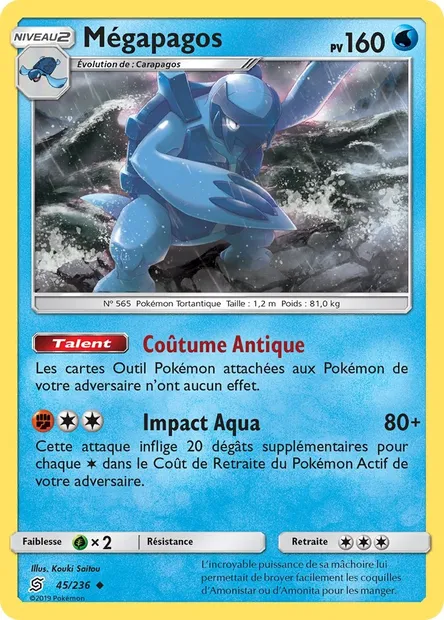 Mégapagos, carte Pokémon UNM 45 — extension Harmonie des Esprits