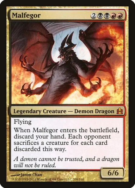 Malfegor, Magic card CMD 208 — Commander 2011 set