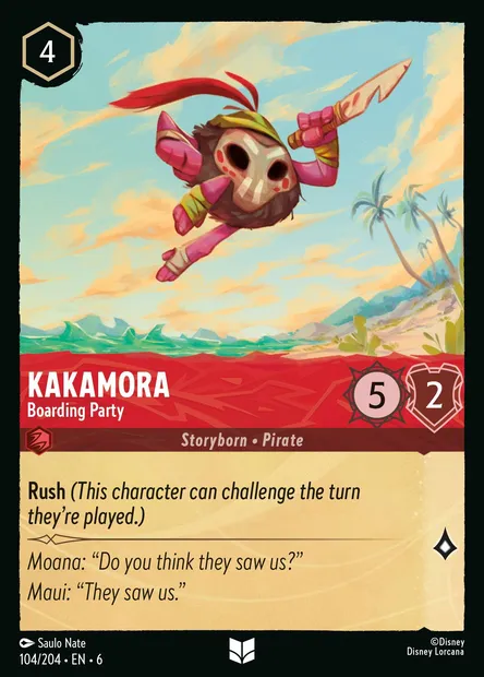 Kakamora - Boarding Party, Disney Lorcana card CH6-104 — Azurite Sea set