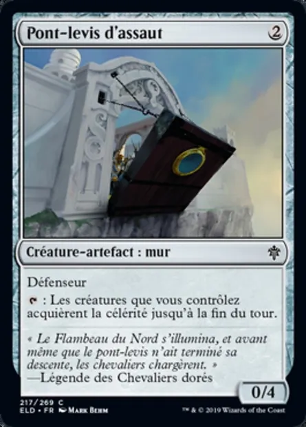 Pont-levis d'assaut, carte Magic ELD 217 — extension Throne of Eldraine
