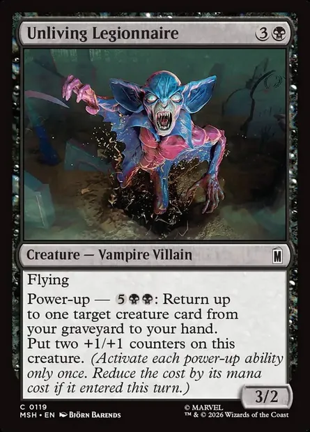 Unliving Legionnaire, Magic card MSH 119 — Marvel Super Heroes set