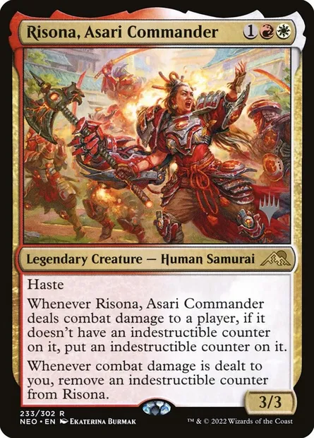 Risona, Asari Commander, Magic card PNEO 233p — Kamigawa: Neon Dynasty Promos set