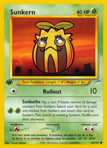 Sunkern, Pokémon card NDE 83 — Neo Destiny set