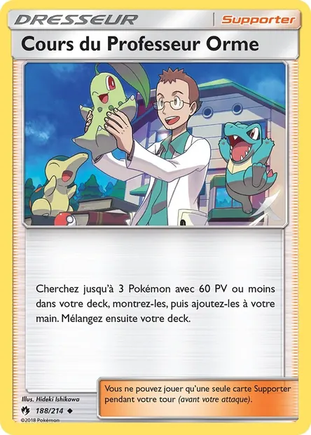 Cours du Professeur Orme, carte Pokémon LOT 188 — extension Tonnerre Perdu