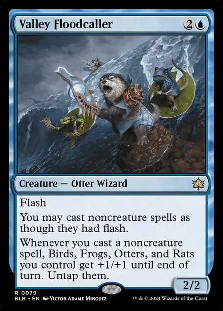 Valley Floodcaller, Magic card BLB 79 — Bloomburrow set
