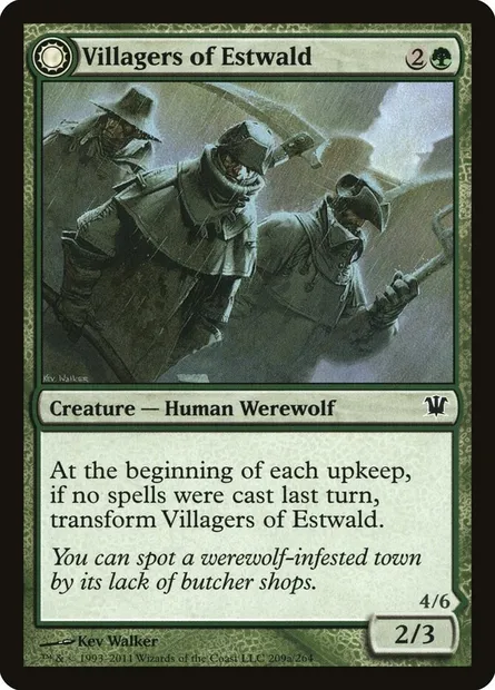 Villagers of Estwald // Howlpack of Estwald, Magic card ISD 209 — Innistrad set