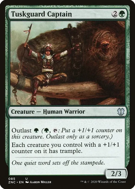 Tuskguard Captain, Magic card ZNC 85 — Zendikar Rising Commander set