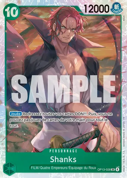 Shanks, carte One Piece OP13-028 — extension SUCCESSEURS