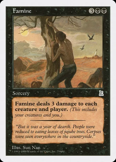 Famine, Magic card PTK 75 — Portal Three Kingdoms set