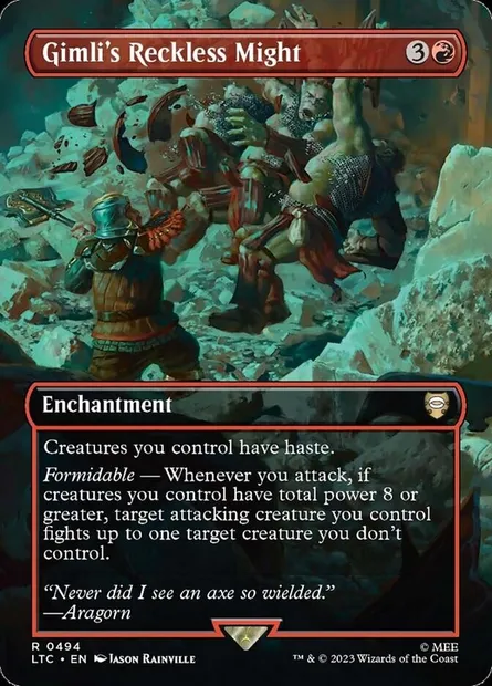 Gimli's Reckless Might, Magic card LTC 494 — Tales of Middle-earth Commander set