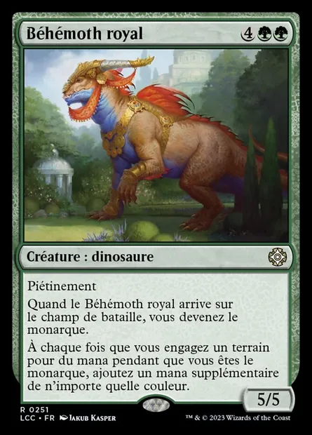 Béhémoth royal, carte Magic LCC 251 — extension The Lost Caverns of Ixalan Commander