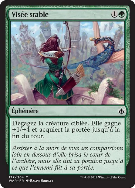 Visée stable, carte Magic WAR 177 — extension La guerre des Planeswalkers