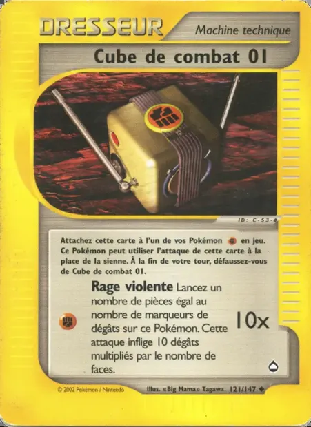 Cube de combat 01, carte Pokémon AQ 121 — extension Aquapolis
