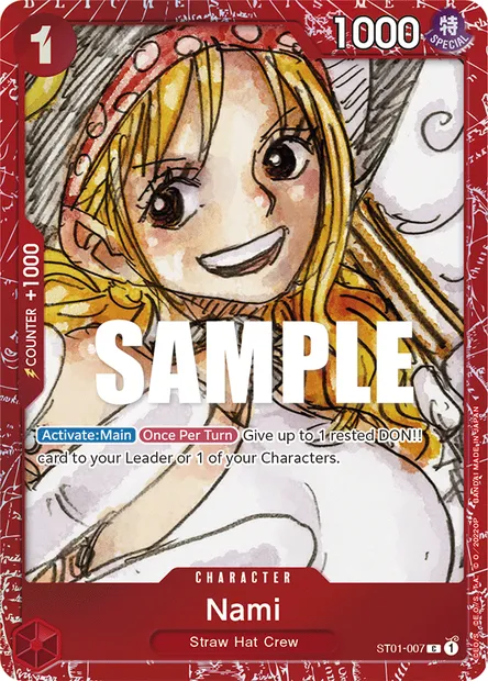 Nami, One Piece card ST01-007 — Straw Hat Crew set