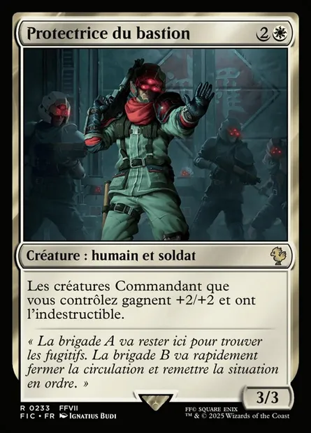 Protectrice du bastion, carte Magic FIC 233 — extension Final Fantasy Commander