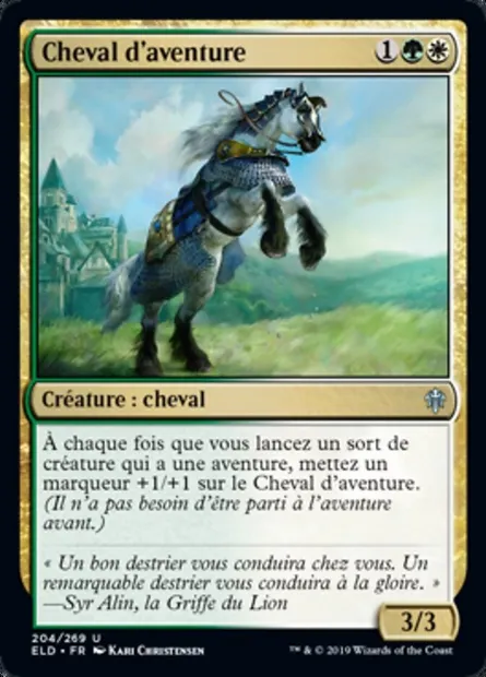 Cheval d'aventure, carte Magic ELD 204 — extension Throne of Eldraine