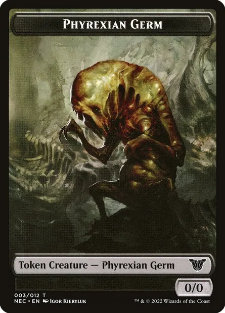 Phyrexian Germ, carte Magic TNEC 3 — extension Neon Dynasty Commander Tokens