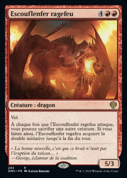 Escouflenfer ragefeu, carte Magic DMU 285 — extension Dominaria Uni