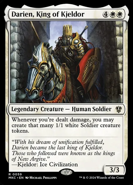 Darien, King of Kjeldor, Magic card MKC 59 — Murders at Karlov Manor Commander set