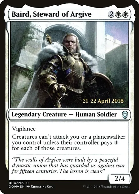 Baird, intendant d'Argive, carte Magic PDOM 4s — extension Dominaria Promos