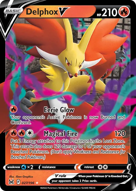 Delphox V, Pokémon card LOR 027 — Lost Origin set
