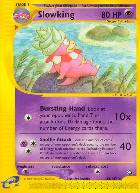 Slowking, Pokémon card AQ 34 — Aquapolis set