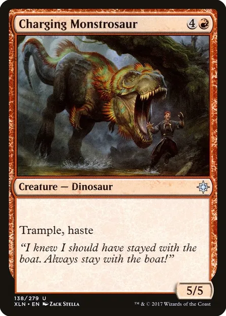 Charging Monstrosaur, Magic card XLN 138 — Ixalan set