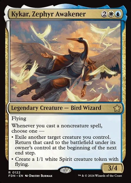 Kykar, Zephyr Awakener, Magic card FDN 122 — Foundations set