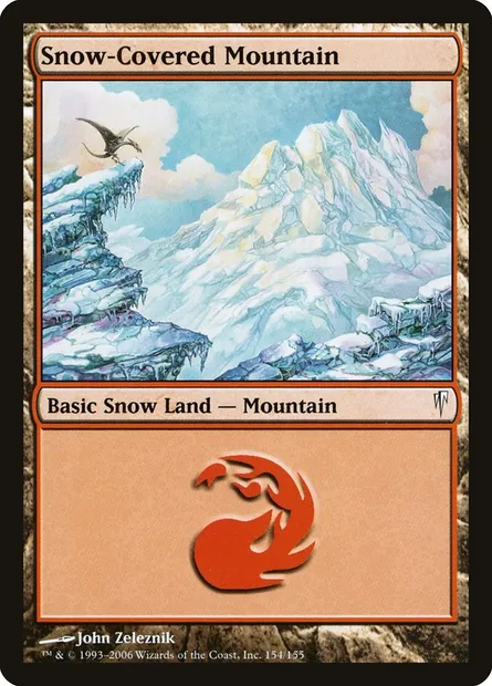 Snow-Covered Mountain, Magic card CSP 154 — Coldsnap set