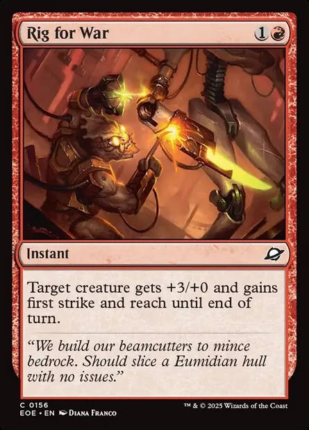 Rig for War, Magic card EOE 156 — Edge of Eternities set