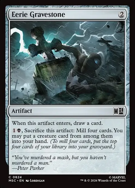 Eerie Gravestone, Magic card MSC 824 — Marvel Super Heroes Commander set
