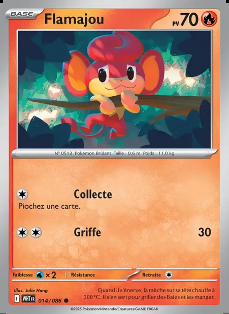 Flamajou, carte Pokémon WHT 014 — extension Flamme Blanche