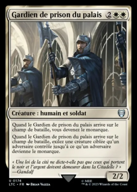 Gardien de prison du palais, carte Magic LTC 174 — extension Tales of Middle-earth Commander
