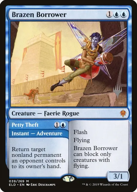 Brazen Borrower // Petty Theft, Magic card PELD 39p — Throne of Eldraine Promos set