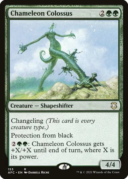 Chameleon Colossus, Magic card AFC 153 — Forgotten Realms Commander set