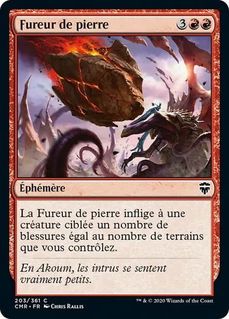 Fureur de pierre, carte Magic CMR 203 — extension Commander Legends