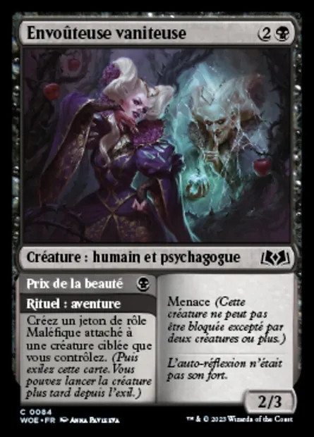 Envoûteuse vaniteuse // Prix de la beauté, carte Magic WOE 84 — extension Wilds of Eldraine