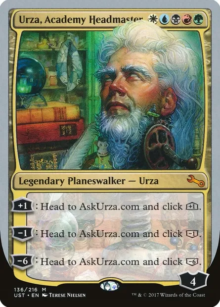 Urza, Academy Headmaster, carte Magic UST 136 — extension Unstable
