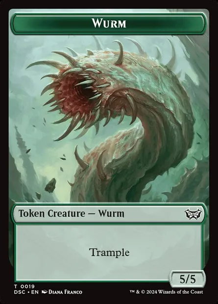 Wurm, carte Magic TDSC 19 — extension Duskmourn Commander Tokens