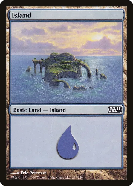 Island, Magic card M11 237 — Magic 2011 set