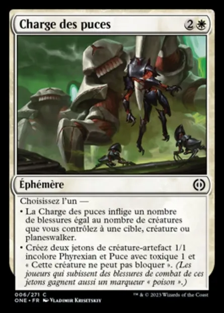 Charge des puces, carte Magic ONE 6 — extension Tous Phyrexians